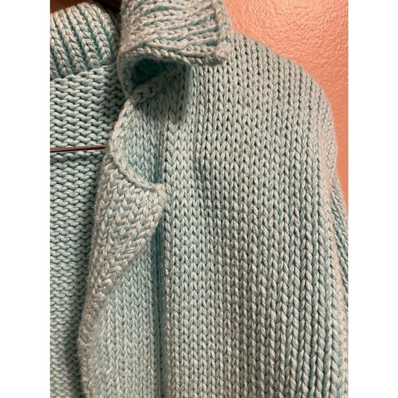 Vintage Pure Handknit Chunky Knit Button Front Crochet Sweater - Picture 5 of 14